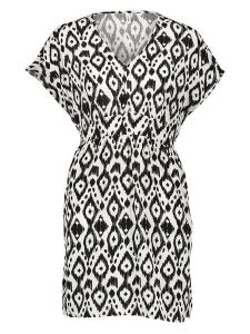 ONLY Sukienka w kolorze kremowo-czarnym rozmiar: XS. Czarne sukienki ONLY, xs, bez wzorów, z wiskozy, bez kołnierzyka, bez ramiączek, midi. Za 56,93 zł.