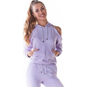 Krótka Bluza z Rozcięciami na Ramionach - Purpurowa. Fioletowe bluzy Infinite You, l, bez wzorów, z bawełny, bez kaptura. Za 167,90 zł.