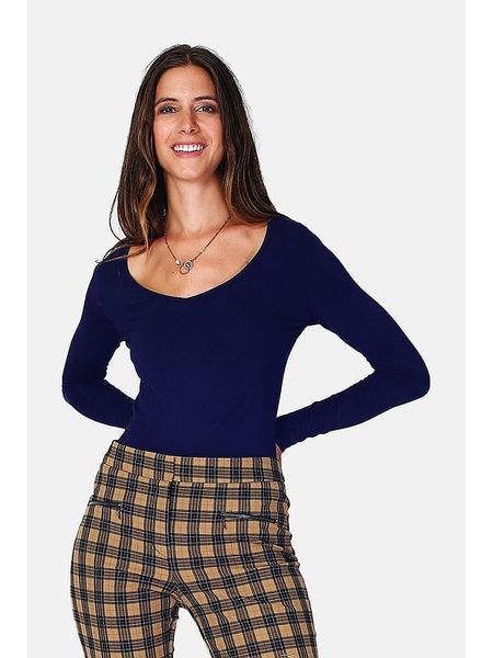 ASSUILI Koszulka w kolorze granatowym rozmiar: 36. Niebieskie bluzki Assuili, bez wzorów, klasyczne, bez kołnierzyka, bez ramiączek. Za 83,62 zł.