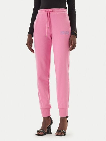 Versace Jeans Couture Spodnie dresowe 80HAAT01 CF01T Różowy Regular Fit. Czerwone spodnie dresowe Versace Jeans Couture, l, bez wzorów, z bawełny. Za 478,99 zł.