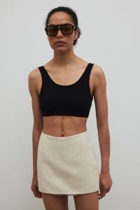 Spódnico spodenki z lnem w kolorze IVORY LINEN- MOVE-XL. Spódnice Marsala, na imprezę, m, bez wzorów, z bawełny, eleganckie. Za 229,90 zł.
