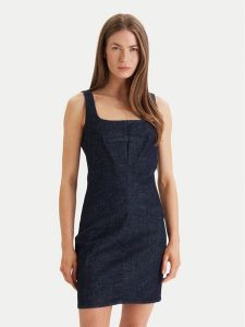 Calvin Klein Sukienka codzienna Sculpt LV047F793G Granatowy Slim Fit. Niebieskie sukienki Calvin Klein, na co dzień, m, bez wzorów, z syntetyku, bez kołnierzyka, bez ramiączek, proste. Za 529,99 zł.