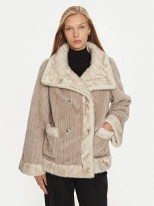 Fracomina Futro FR24WC4002O44501 Szary Regular Fit. Szare płaszcze Fracomina, xl, bez wzorów, z futra, bez kaptura. Za 969,99 zł.