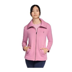 Bluza damska Skechers różowa GOSNUGGLE TUNIC FZ JACKET JA214-ROS. Czerwone bluzy Skechers, bez wzorów, bez kaptura. Za 229,99 zł.
