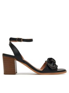 Clara Barson Sandały WS24053-01 Czarny. Czarne sandały Clara Barson, bez wzorów, z materiału, bez obcasa, na słupku, bez zapięcia. Za 129,99 zł.