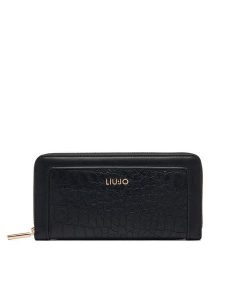 Liu Jo Portfel AF6170 ES042 Czarny. Czarne portfele Liu Jo, bez wzorów, ze skóry. Za 339,99 zł.