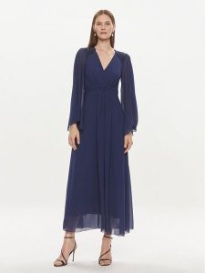 Rinascimento Sukienka wieczorowa CFC0117605003 Granatowy Regular Fit. Niebieskie kombinezony Rinascimento, xs, bez wzorów, z syntetyku, wizytowe, bez kołnierzyka, bez ramiączek. Za 699,99 zł.