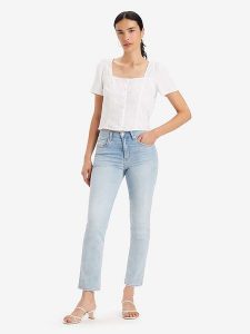 Levi's Dżinsy "724" - Slim fit - w kolorze błękitnym rozmiar: W29/L34. Niebieskie jeansy Levi's®, z aplikacjami, z podwyższonym stanem. Za 166,88 zł.