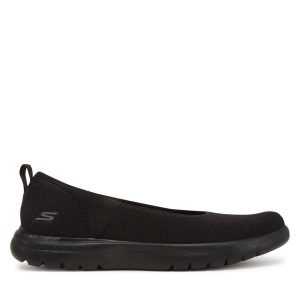 Baleriny Skechers. Czarne balerinki Skechers, bez wzorów, bez obcasa, bez zapięcia. Za 179,99 zł.