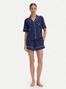 Polo Ralph Lauren Piżama 4P0231 Granatowy Regular Fit. Niebieskie piżamy Polo Ralph Lauren, bez wzorów, z bawełny, bez ramiączek. Za 651,99 zł.