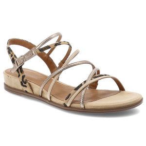 Beżowe Sandały Tamaris Eleganckie Obuwie Damskie Panterka. Brązowe sandały Tamaris, z aplikacjami, bez obcasa, na płaskiej podeszwie, bez zapięcia. Za 299,00 zł.