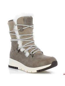 Kimberfeel Kozaki zimowe "Alyssia" w kolorze szarym rozmiar: 39. Szare kozaki Kimberfeel, na zimę, bez wzorów, z materiału, bez obcasa, bez zapięcia. Za 221,36 zł.
