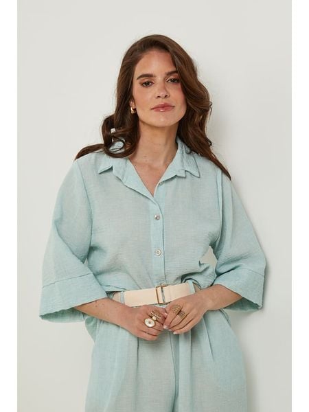 Rodier Lin Lniana bluzka w kolorze turkusowym rozmiar: L/XL. Niebieskie bluzki Rodier Lin, l, bez wzorów, ze lnu, bez kołnierzyka, bez ramiączek. Za 104,89 zł.