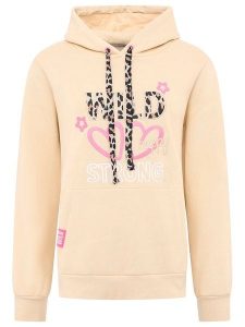 Zwillingsherz Bluza "Wild Strong Happy" w kolorze brzoskwiniowym rozmiar: XXL. Brązowe bluzy Zwillingsherz, xxl, bez wzorów, z kapturem. Za 224,45 zł.