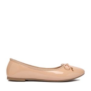 Baleriny JENNY. Brązowe balerinki Jenny, bez wzorów, bez obcasa, bez zapięcia. Za 59,99 zł.