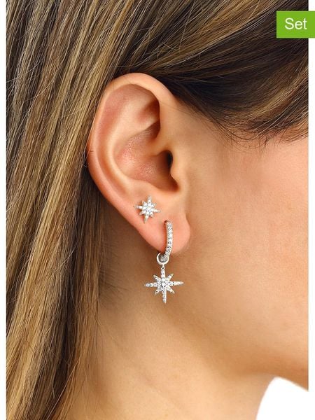 Miu Silver Srebrne kolczyki (2 szt.) z cyrkoniami rozmiar: onesize. Szare kolczyki Miu Silver, z cyrkonią, srebrne. Za 109,26 zł.