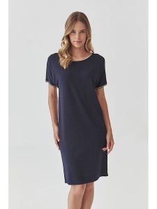 TATUUM Sukienka w kolorze granatowym rozmiar: S. Niebieskie sukienki Tatuum, na co dzień, s, bez wzorów, bez kołnierzyka, bez ramiączek, midi, proste. Za 100,75 zł.