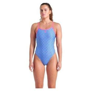 Strój Kąpielowy damski Arena Monogram Swimsuit Challenge. Niebieskie stroje jednoczęściowe Arena, bez wzorów. Za 209,99 zł.
