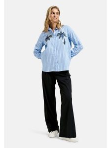 Milano Italy Koszula w kolorze błękitno-białym rozmiar: 34. Niebieskie koszule Milano Italy, bez wzorów, z bawełny, bez kołnierzyka, bez ramiączek. Za 173,99 zł.