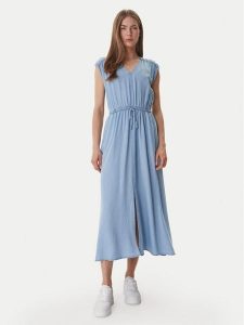 DKNY Sukienka codzienna DJ6D9183 Błękitny Relaxed Fit. Niebieskie sukienki DKNY, na co dzień, l, bez wzorów, z lyocellu, bez kołnierzyka, bez ramiączek, proste. Za 609,99 zł.