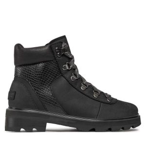 Trapery Sorel. Czarne buty zimowe Sorel, bez obcasa, bez zapięcia. Za 839,99 zł.