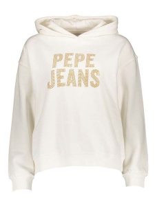 Pepe Jeans Bluza w kolorze kremowym rozmiar: M. Brązowe bluzy Pepe Jeans, m, bez wzorów, z bawełny, z kapturem. Za 210,81 zł.