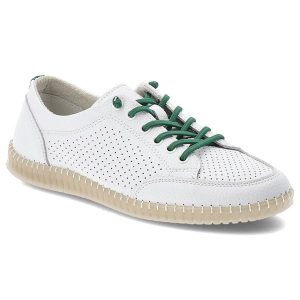 Półbuty damskie Vinceza, cholewka ze skóry naturalnej z perforacją zapewniającą przewiewność lekka podeszwa i klasyczne wiązanie, białe, 79598. Białe półbuty VINCEZA, bez wzorów, ze skóry, bez obcasa, na płaskiej podeszwie, bez zapięcia. Za 144,90 zł.