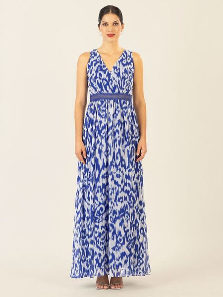 APART Sukienka w kolorze niebiesko-białym rozmiar: 40. Niebieskie sukienki Apart, bez wzorów, z koronki, bez kołnierzyka, bez ramiączek, maxi. Za 340,18 zł.
