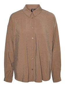 Vero Moda Koszula w kolorze jasnobrązowym rozmiar: S. Brązowe koszule Vero Moda, s, bez wzorów, bez kołnierzyka, bez ramiączek. Za 61,46 zł.