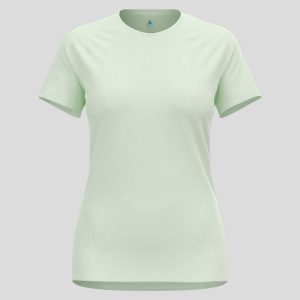 Koszulka do biegania damska Odlo X-Alp PW 115 T-Shirt Crew Neck S/S. Zielone bluzki ODLO, s, bez wzorów, sportowe, bez kołnierzyka, bez ramiączek. Za 224,99 zł.