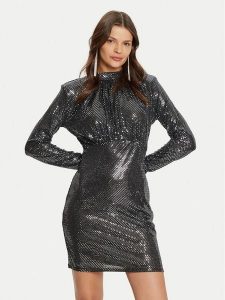 Vero Moda Sukienka koktajlowa Evaline 10317040 Srebrny Slim Fit. Szare kombinezony Vero Moda, xl, bez wzorów, z syntetyku, wizytowe, bez kołnierzyka, bez ramiączek. Za 129,99 zł.