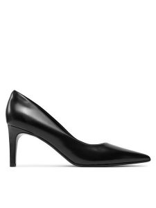 Calvin Klein Szpilki Heel Pump 70 - Brush L HW0HW02446 Czarny. Czarne szpilki Calvin Klein, bez wzorów, ze skóry, bez obcasa. Za 399,99 zł.