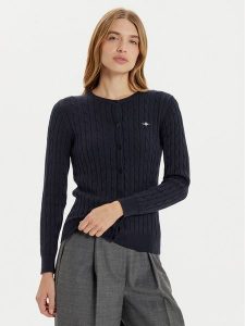 Gant Kardigan 4800103 Granatowy Slim Fit. Niebieskie kardigany GANT, z bawełny. Za 549,99 zł.