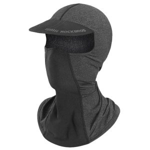 Czapka z daszkiem pełna ochrona przeciwsłoneczna oddychająca balaklava. Szare czapki ROCKBROS, bez wzorów, z jedwabiu, sportowe. Za 75,60 zł.