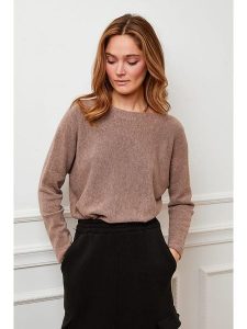 Joséfine Sweter "Jisele" w kolorze szarobrązowym rozmiar: M. Brązowe swetry oversize Joséfine, m, bez wzorów, bez ramiączek. Za 162,49 zł.