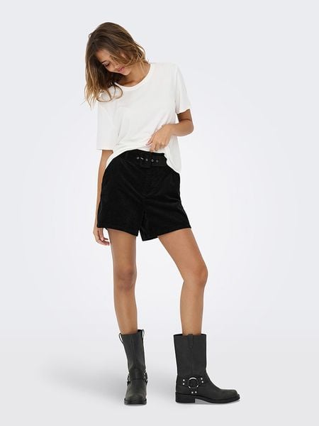 ONLY Szorty w kolorze czarnym rozmiar: L. Czarne szorty ONLY, bez wzorów, z bawełny, z podwyższonym stanem. Za 83,62 zł.