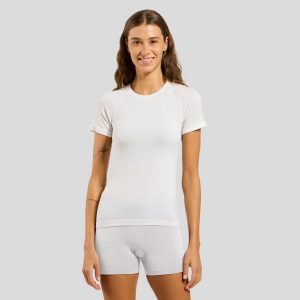 Koszulka damska Odlo BL TOP crew neck s/s PERFORMANCE LIGHT E. Białe bluzki ODLO, s, bez wzorów, casualowe, bez kołnierzyka, bez ramiączek. Za 319,79 zł.