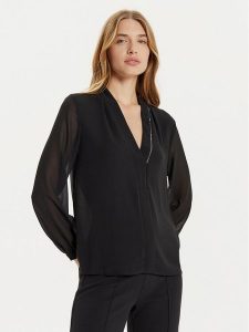 Rinascimento Bluzka CFC0121170003 Czarny Regular Fit. Czarne bluzki Rinascimento, l, bez wzorów, z syntetyku, bez kołnierzyka, bez ramiączek. Za 269,99 zł.