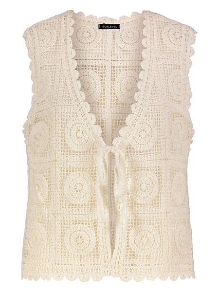 Sublevel Kamizelka w kolorze beżowym rozmiar: onesize. Brązowe kamizelki Sublevel, bez wzorów, z bawełny, bez kołnierzyka, bez ramiączek, bez kaptura. Za 131,43 zł.