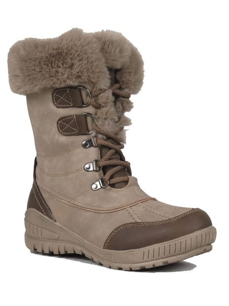 Kimberfeel Kozaki zimowe "Elena" w kolorze brązowym rozmiar: 37. Brązowe kozaki Kimberfeel, na zimę, bez wzorów, z materiału, z okrągłym noskiem, bez obcasa, bez zapięcia. Za 283,48 zł.