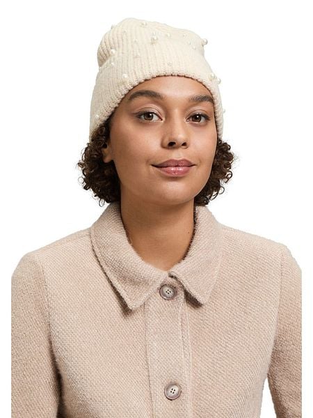CARTOON Czapka beanie w kolorze kremowym rozmiar: onesize. Brązowe czapki Cartoon, bez wzorów, z materiału. Za 86,78 zł.