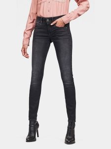 G-Star Dżinsy - Skinny fit - w kolorze antracytowym rozmiar: W28/L34. Czarne jeansy G-Star, z aplikacjami. Za 205,93 zł.