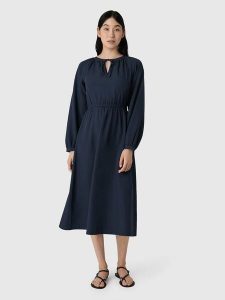 Les Lunes Sukienka "Maarley" w kolorze granatowym rozmiar: XS. Niebieskie sukienki Les Lunes, xs, bez wzorów, bez kołnierzyka, bez ramiączek, midi, rozkloszowane. Za 252,99 zł.