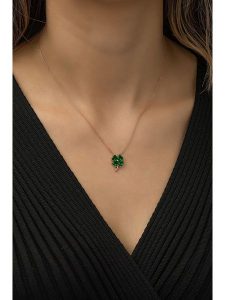 Heliophilia Srebrny naszyjnik z zawieszką - dł. 42 cm rozmiar: onesize. Zielone naszyjniki Heliophilia, z cyrkonią, srebrne. Za 69,99 zł.