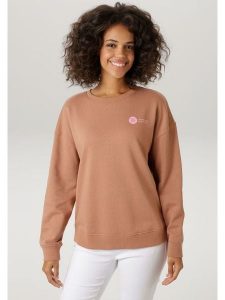 Aniston Bluza w kolorze jasnobrązowym rozmiar: 40. Brązowe bluzy Aniston, bez wzorów, bez kaptura. Za 130,99 zł.