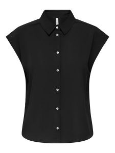 ONLY Koszula "Nova" w kolorze czarnym rozmiar: XL. Czarne koszule ONLY, xl, bez wzorów, z wiskozy, bez kołnierzyka, bez ramiączek. Za 79,03 zł.