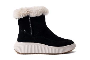 RIEKER Revolution W1772-00 black, botki damskie. Czarne botki Rieker, na zimę, bez wzorów, bez obcasa, bez zapięcia. Za 479,90 zł.