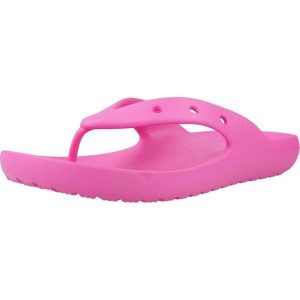 Klapki Crocs Model Classic Flip V2 Kolor Rose. Czerwone klapki Crocs, bez wzorów, z materiału, bez obcasa. Za 204,00 zł.