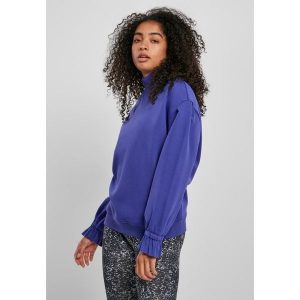 Bluza damska Urban Classics turtleneck crew (grandes tailles). Niebieskie bluzy Urban Classics, bez wzorów, bez kaptura. Za 244,50 zł.