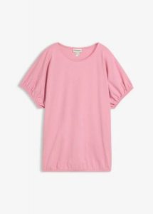 T-shirt z bawełny organicznej. Czarne t-shirty bonprix, bez wzorów, z bawełny, bez kołnierzyka, bez ramiączek. Za 67,99 zł.
